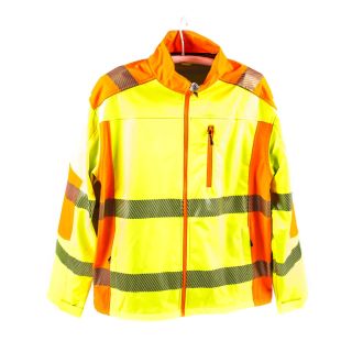 Sicherheits-Softshell-Jacke, entspricht EN ISO 20471/2013, wasserabweisend, atmungsaktiv, winddicht, gelb, lieferbar in den Größen L bis 4XL