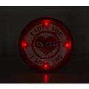 LED-Wanduhr "Zeit für die Liebe" von PartyFunLights beleuchtet mit 4 roten LEDs, Ø ca. 30 cm