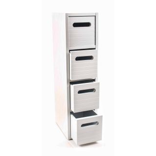 Schubladenschrank von Homestyle, 4 Schubladen, Design skandinavisch, Grifflöcher, Höhe ca. 66 cm, weiß