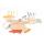 Snack-Brett Ananas von Alpina, Holzbrett, Keramik-Schale mit Partyspießen, Design rustikal Größe ca. 28 x 18 cm, lieferbar in den Farben Blau, Rot oder Gelb