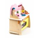Kinderspielküche aus Holz von Marionette, Klapptür, Rost, Kochstelle, Waschbecken, Ofen, viel Zubehör, Größe ca. 36 x 16,5 x 36 cm