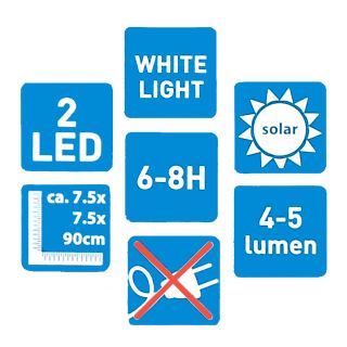 Solarleuchte von Grundig, Edelstahl, modernes Design, Dämmerungsautomatik, schaltbar, 2 LEDs, rund, Höhe ca. 90 cm