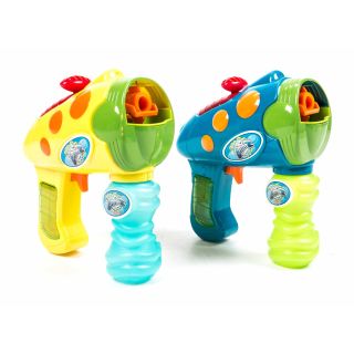 Wasser-Seifenblasen-Pistole mit Seifenblasenflüssigkeit, Reichweite über 4 m, lieferbar in den Farben Gelb oder Blau
