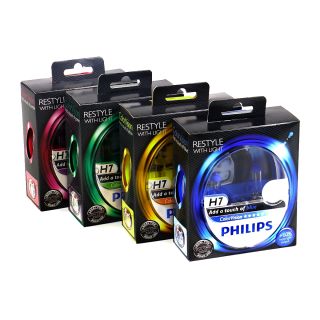 Scheinwerferlampe-H7 Philips ColorVision für farbigen Glanz im Scheinwerfer, PX26D, 12V/55W, lieferbar in verschiedenen Farben