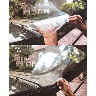 Weitwinkellinse für Fahrzeuge, Kunststoff selbstklebend, wiederverwendbar, Größe ca. 25 x 20 cm