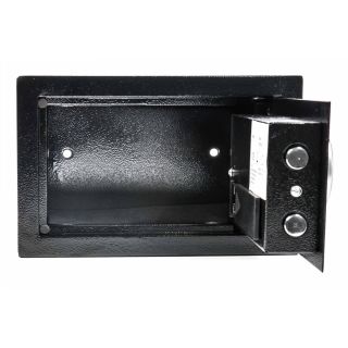 Digital-Safe von Safe & Secure mit Zahlencode und Notschlüsseln, Wand- oder Bodenmontage, Stahl, schwarz