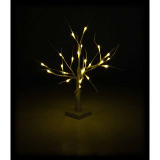 LED-Weihnachtsbaum von Christmas Gifts, biegsame Äste, 24 weiße LEDs, Ein-Aus-Schiebeschalter, Batteriebetrieb, Höhe ca. 55 cm