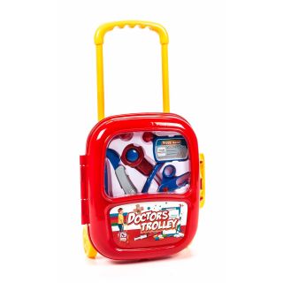 Kinderspielzeug Arztköfferchen, höhenverstellbar, freistehend, klappbar, Zubehör 6-teilig