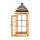 Holzlaterne von Arti Casa mit Metalldach, hochglänzend, Glaseinsätze, Sprossenfenster, Tür mit Deko-Verschluss, Größe 44 cm