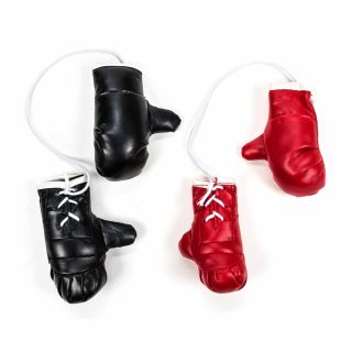 Mini-Boxhandschuhe von ALL Ride, witzig-sportliche Dekoration, Rückspiegel im Auto, Kunstleder, schlicht, Größe ca. 8,5 cm, lieferbar in den Farben Schwarz oder Rot