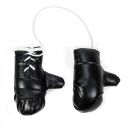 Mini-Boxhandschuhe von ALL Ride, witzig-sportliche Dekoration, Rückspiegel im Auto, Kunstleder, schlicht, Größe ca. 8,5 cm, Farbe Schwarz
