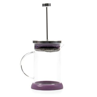 Kaffeebereiter / Pressstempelkanne von Cuisine Elegance, Volumen 800 ml, Glaskorpus, Edelstahl-Deckel und -Pressstempel, Farbe Violett