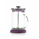 Kaffeebereiter / Pressstempelkanne von Cuisine Elegance, Volumen 800 ml, Glaskorpus, Edelstahl-Deckel und -Pressstempel, Farbe Violett