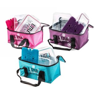 Kühltasche von Fresh & Cold im Soft-Design mit Lunchbox (1,1 l) und Kühlakku, Volumen 2,4 l, Größe ca. 11 x 22 x 15 cm, lieferbar in den Farben Pink, Blau oder Violett
