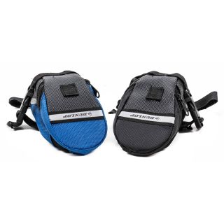 Fahrrad Satteltasche von Dunlop, Klett-/Klick-Montage, reflektierende Streifen, wasserdicht, Größe ca. 20 x 10/5 x 8 cm, lieferbar in den Farben Schwarz oder Schwarz-Blau