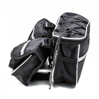 Fahrradrahmen Lenkertasche von Dunlop zum Umhängen mit Flaschenhalter, 3 Taschen, Klett-Montage, flexibel, sicher, mobil Größe ca. 23 x 13 x 16 cm