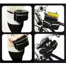 Fahrradrahmen Lenkertasche von Dunlop zum Umhängen mit Flaschenhalter, 3 Taschen, Klett-Montage, flexibel, sicher, mobil Größe ca. 23 x 13 x 16 cm