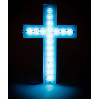 Kreuz-Innenleuchte mit 18 LEDs von ALL Ride, LKW- bzw. Wohnmobil-Dekoration, Multi-Color, 24V