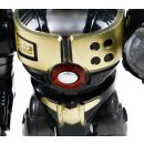 Roboter Actionfigur von EDDY TOYS, beweglich, mit Licht- und Tonfunktion, batteriebetrieben, Höhe ca. 19 cm, Farbe Schwarz