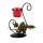 Weihnachtlicher Teelichthalter im Geschenkkarton von Christmas Gifts, schwarzes Metall mit rotem Glasbecher und Weihnachtsdeko, Höhe ca. 22,5 cm