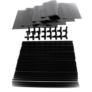 Organizer-System für Aufbewahrungsboxen, 6 Fächer, Metall, Vliesmaterial + Kunststoff, Montage ohne Werkzeug, Größe pro Fach ca. 35 x 35 x 35 cm, schwarz