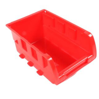 8 Stapelboxen mit Aufhängeschiene von Kinzo Storage, Kunststoff, ca. 10 x 16 cm pro Box, rot