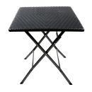 Gartenmöbel Set, Tisch und 2 Stühle, Rattan-Optik, klappbar, Stahl mit Kunststoffgeflecht, schwarz