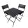 Gartenmöbel Set, Tisch und 2 Stühle, Rattan-Optik, klappbar, Stahl mit Kunststoffgeflecht, schwarz