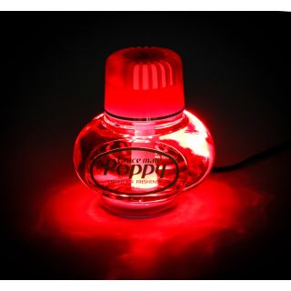 Original Poppy Lufterfrischer mit roter LED Beleuchtung 24 Volt, Duft Inhalt 150 ml, Duft Kirsche