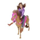 Modische Reiter-Puppe mit langen Haaren, Pferd mit...