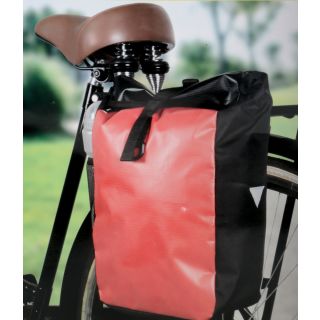 Fahrradtasche für Gepäckträger, mit extra Fach, reflektierendes Stoffdreieck an der Seite, umrüstbar zur Schultertasche, wasserfest, Farbe rot