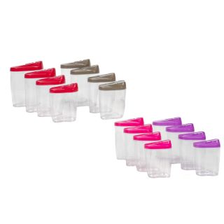 4er Set Frischhaltedosen, Vorratsdosen transparent mit farbigem Deckel Volumen von ca. 0,45 - 1,25 l, Schüttdosen Kunststoff, Farbauswahl