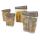 4er Set Frischhaltedosen, Vorratsdosen transparent mit farbigem Deckel Volumen von ca. 0,45 - 1,25 l, Schüttdosen Kunststoff, braun