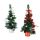 Künstlicher Weihnachtsbaum mit 20 LEDs, dekoriert mit je 3 Schleifen, Tannenzapfen, Weihnachtspäckchen, 7 Christbaumkugeln, Adventsdeko