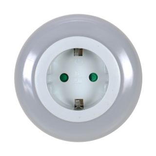 LED Steckdose Nachtlicht mit Dämmerungssensor, 3 LEDs in hell weiß, Steckdose mit Kindersicherung