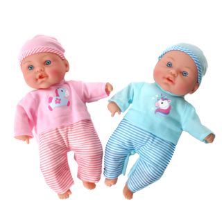 Babypuppe mit Sprachfunktionen, Spielzeug Puppe Softkörper, Batteriebetrieb, Größe ca. 31 cm, 2 Versionen