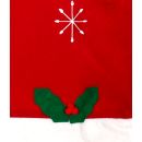 8x Weihnachtssitzbezug, weihnachtliche Stuhlhusse aus Filz in Form einer Weihnachtsmütze mit Bommel, Sternen, Stechpalmenblätter mit roten Beeren