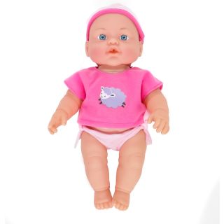 Babypuppen-Set, Babypuppe trinkt und nässt ins Töpfchen, mit Hemd, Windelhose und Mütze, ca. 31 cm
