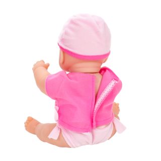 Babypuppen-Set, Babypuppe trinkt und nässt ins Töpfchen, mit Hemd, Windelhose und Mütze, ca. 31 cm