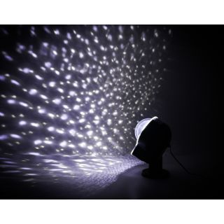 LED-Projektor Schneefall mit RF-Fernbedienung, Reichweite 30 m, Timer 1 - 6 Std., 2 Geschwindigkeiten, Schneefall weiß oder bunt, kippbar, Netzkabel, Indoor/Outdoo