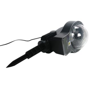 LED-Projektor Schneefall mit RF-Fernbedienung, Reichweite 30 m, Timer 1 - 6 Std., 2 Geschwindigkeiten, Schneefall weiß oder bunt, kippbar, Netzkabel, Indoor/Outdoo