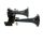 TGV Drucklufthorn, 2-Klang-Fanfare, Doppel-Trompete in schwarz, E9-Zulassung, ca. 130 dB, 24V