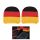 Fan-Artikel Auto Kopfstützenbezug im 2-er Set in Universalgröße für PKW, in den Farben der Deutschland-Flagge schwarz-rot-gold, wiederverwendbar, waschbar