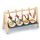 Aperitif-Set mit Servierständer, 13 Teile, 4 klare Gläser mit Holzlöffel, Aperitif-Porzellanlöffel, Ständer aus Holz mit Schiefertafel