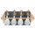 Aperitif-Set mit Servierständer, 13 Teile, 4 klare Gläser mit Holzlöffel, Aperitif-Porzellanlöffel, Ständer aus Holz mit Schiefertafel
