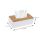 Taschentuchbox mit Bambusdeckel für Kosmetiktücher und Abschminktücher, für Bad, Küche und Arbeitsplatz, Größe ca. 26 x 13 x 8,5 cm