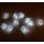Party-Lichterkette, mit 10 warm weiß leuchtenden LEDs unter Party-Schirmchen, Beleuchtung für Garten, Terrasse, Balkon, Indoor, Batteriebetrieben mit An/Aus-Schalter, Weiss