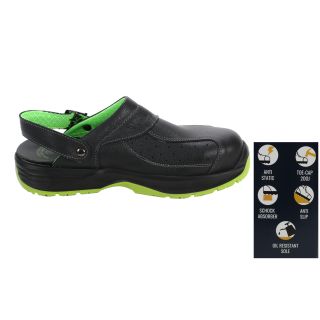 Arbeitsschuhe, Sicherheits-Sandale, mit Zehenschutzkappe, Echt-Leder, atmungsaktiv, verstellbarer Riemen, Metallschnalle