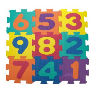 Puzzlematte mit Zahlen 1-9 für Babys und Kleinkinder, 8 Teile, 9 Bodenplatten mit herausnehmbaren Zahlen zum Puzzlen, leicht zusammensetzbar, weicher Schaumstoff