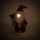 Weihnachtsfigur, Weihnachtsmann mit leuchtender Knollennase 1 LED, Nikolaus mit Jute-Sack, Tannengrün und Zapfen, Größe ca. 60 x 30 x 20 cm